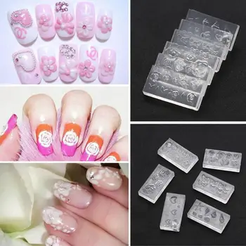 

6Pcs/Set 3D Mini Flower Shell Conch Acrylic Silicone Mold for DIY Nail Art Mould Template Earrings Pendant Decoration