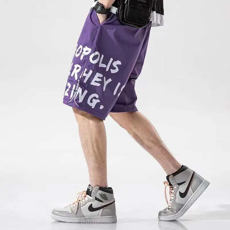 

Мужские летние шорты-карго, свободные универсальные шорты для молодежи с эластичным поясом, брюки в стиле хип-хоп, уличная одежда