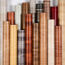PVC Wood Grain Wallpaper Self Adhesive Waterproof Furniture Stickers Contact Paper Dormitory Kitchen Door Cabinet Desktop Decor