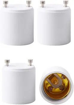 

JACKYLED GU24 to E26 E27 Adapter 200℃ Heat Resistant Converts GU24 Pin Base Fixture to E26 E27 Standard Screw-in Socket 4-Pack