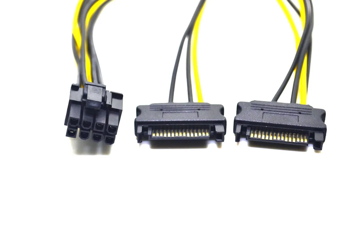 PCIe 8-pin female to dual 2X 8-pin (6+2) male PCI Express power adapter Y splitter extension cable