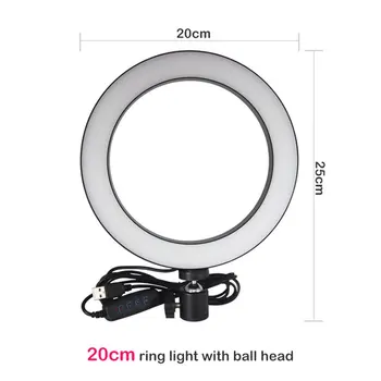 

Dimmable LED Selfie Ring Light Youtube Video Live 3500-5500k Photo Studio Light With Phone Holder USB Plug Tripod