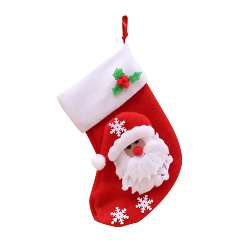 New Little Christmas Stockings Santa Claus Snowman Holiday Gift Bag Home Garden Festive Party Supplies | Дом и сад
