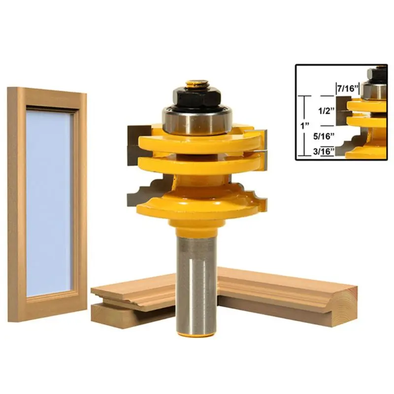 

8mm Shank Glass Door Rail Stile Reversible Router Bit for Woodworking Cutter Cutting Tool