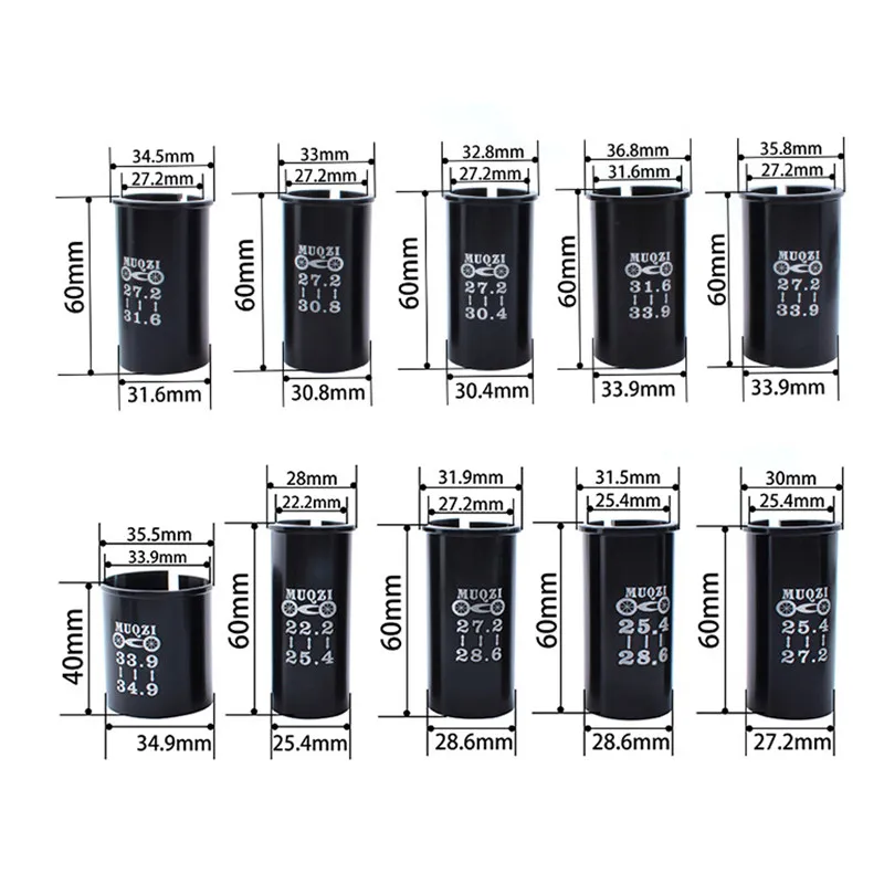 Подседельный штырь для горного велосипеда дорожный штырь Подседельный штырь редукционный рукав адаптер Регулируемый Диаметр 31,6-33,9