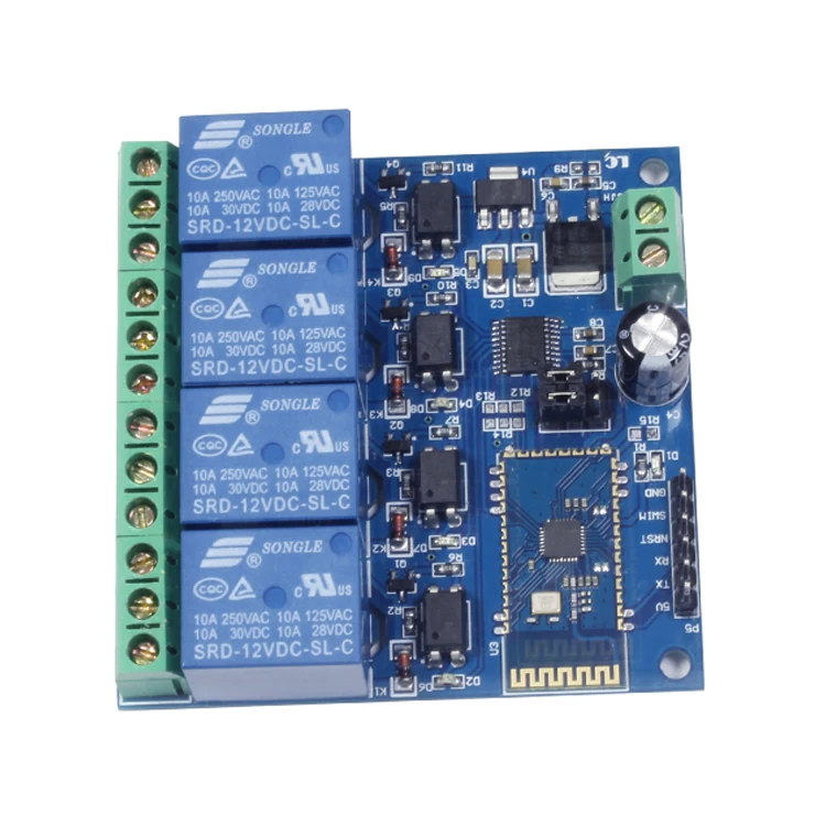 12V 4-канальный видеорегистратор Bluetooth релейный модуль Управление с помощью мобильного телефона Управление переключатель
