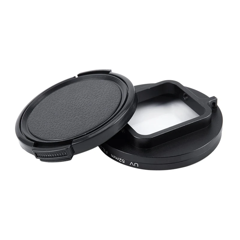 

1 set of 52MM UV filter for GOPRO HERO5 + lens cover + adapter ring, Black