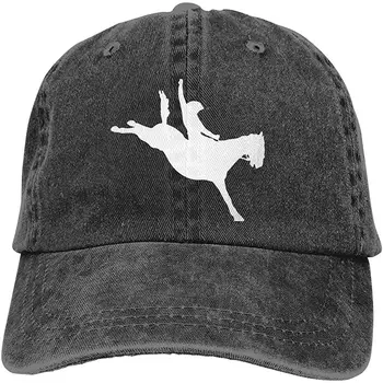 

Cowboy Horse Rider Unisex Washed Denim Baseball Cap Sport Hat Adjustable Back Closure Trucker Hat