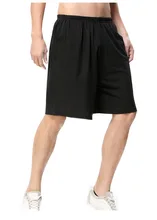 Oriental Silk men's summer casual shorts beach pants loose large elastic waist can wear imitation silk pajamas and Capris