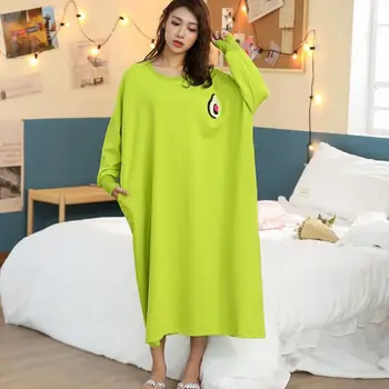 

Autumn Casual Female Night Dresses Womens Fruit Print Spring Nightgowns For Women Sleepwear