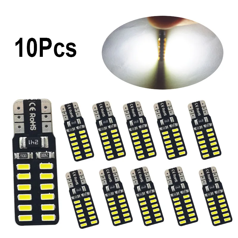 10 шт. Автомобильные светодиодные лампы T10 LED 194 168 W5W 3014 SMD 24 | Автомобили и мотоциклы