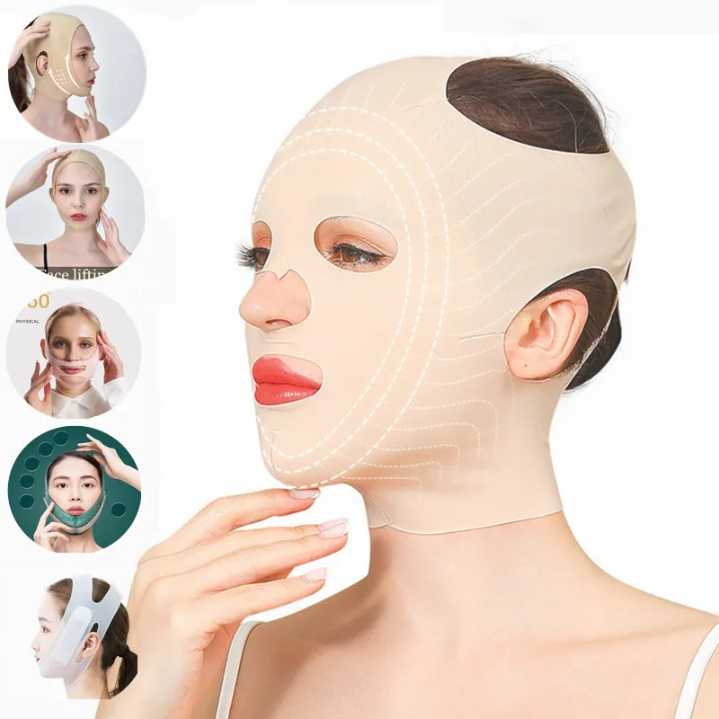 Vendaje adelgazante Facial transpirable, 7 tipos, banda de elevación de mejillas, máscara fina para reducir la doble barbilla, antiarrugas