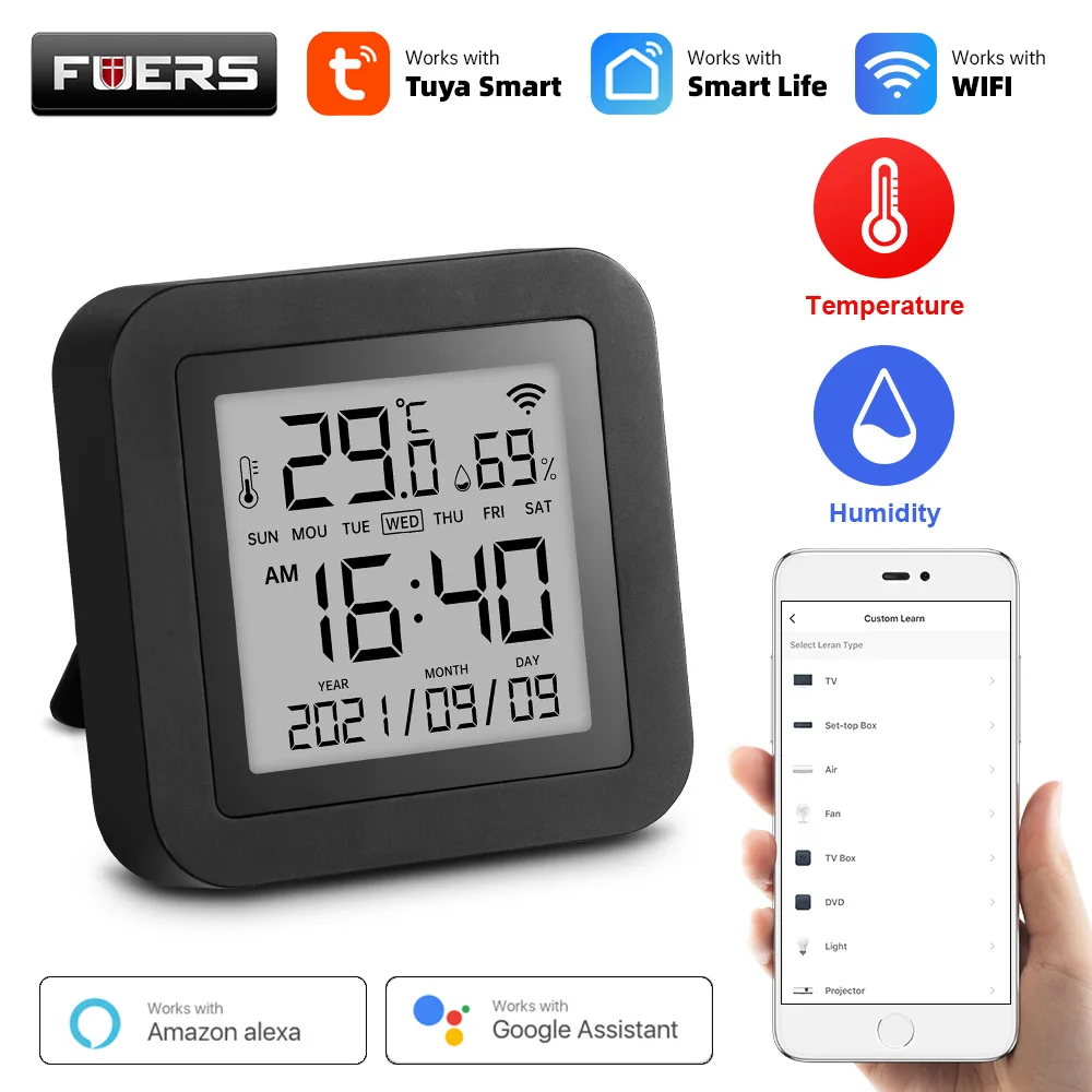 Умный ИК-пульт дистанционного управления Fuers Tuya WIFI с датчиком температуры и