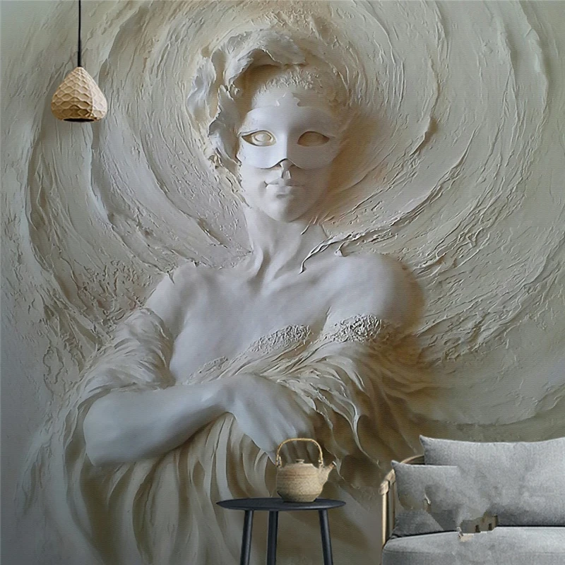 

Drop Shipping Papel De Parede Custom Wallpaper 3D Stereo Relief Mask Beautiful Background Wall Paper 3d Papel De Parede