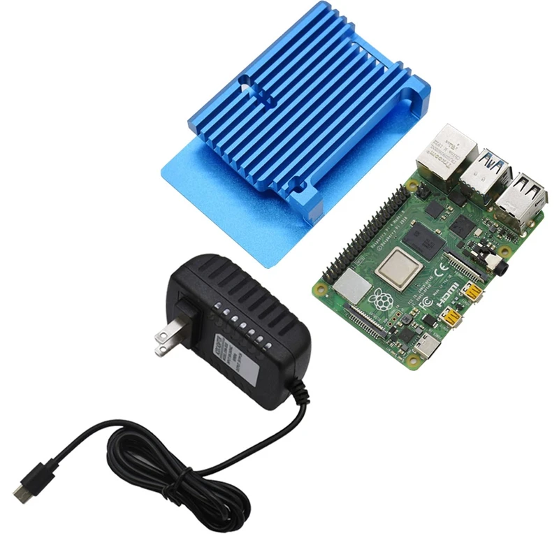 Для Raspberry Pi 4B 2G ram DIY Kit Поддержка 2,4/5,0 GHz wifi Bluetooth 5,0 с алюминиевым ЧПУ сплав защитный Синий чехол 5V 3A P