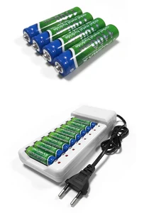 Image 5 - Carregador de bateria voxlink inteligente, cabo ue de 8 espaços para pilhas recarregáveis aa/aaa ni cd para controle remoto câmera do microfone