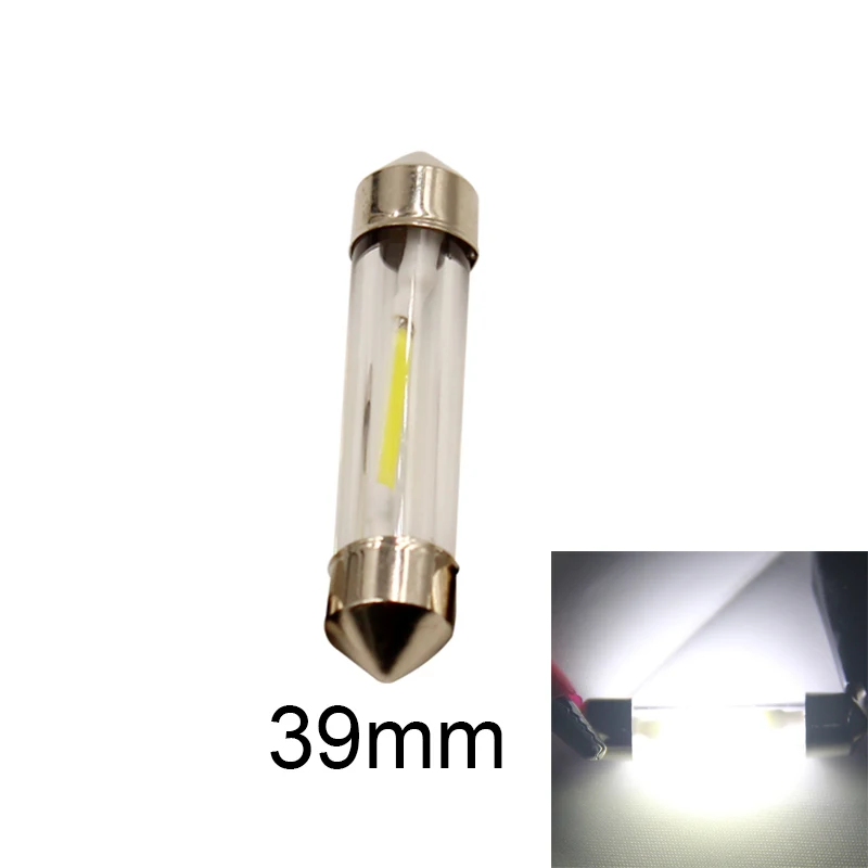 1 Вт Светодиодный светильник с двойной точкой 6 в 12 В 31 мм 36 мм 39 мм 41 мм белый свет для чтения автомобилей - Испускаемый цвет: 39MM