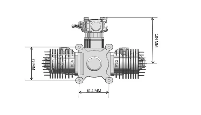 DLA64 64CC двухцилиндровый двигатель модели для RC Fix крыло самолет