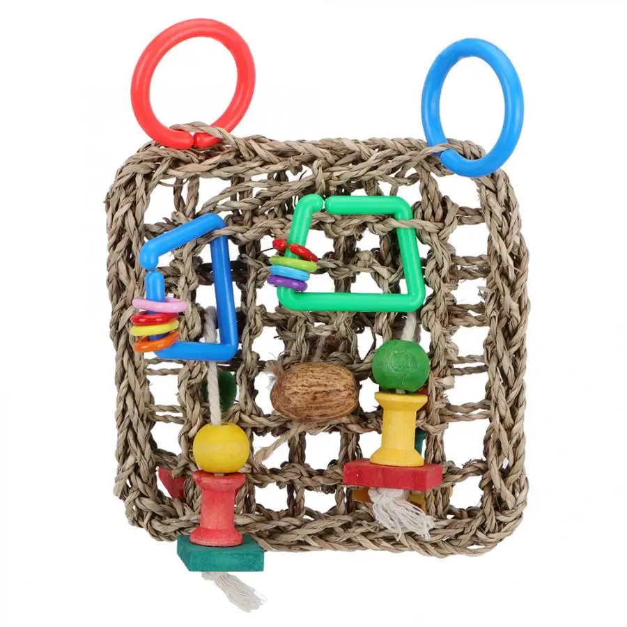 

Bird Toy Supplies Straw Woven Bird Toys Parrot Hammock Hanging Swing Climb Chew Toy Accessories brain game toy accessories