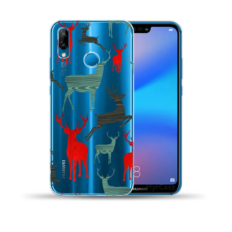 phone case for huawei Cartoon Cute Elk Merry Christmas Santa Claus Deer Soft TPU Silicone Phone Case Cover For Huawei P30 P10 P20 P40 Lite E Pro Huawei dustproof case