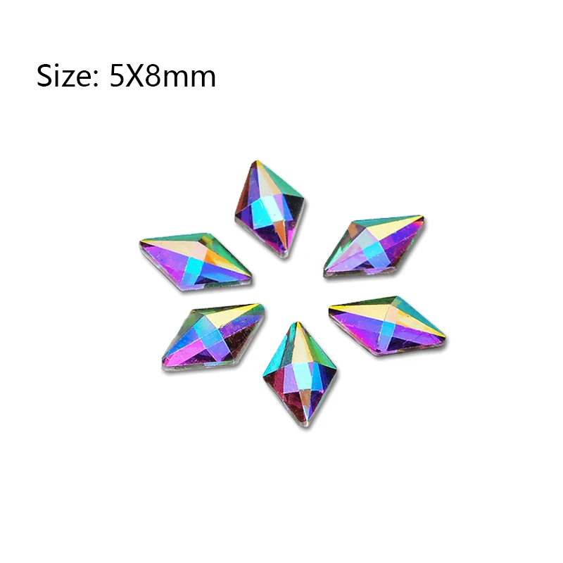 Rhombus Кристалл AB причудливый дизайн ногтей RhinestonesDIY художественное оформление ногтей и рукоделия - Цвет: Rhombus