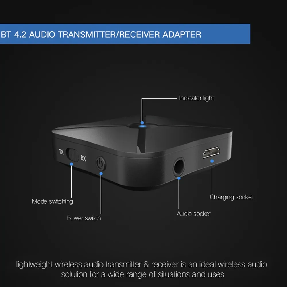 KN319 2 в 1 Bluetooth аудио передатчик приемник музыкальный адаптер Bluetooth 3,5 мм AUX для наушники для телевизора