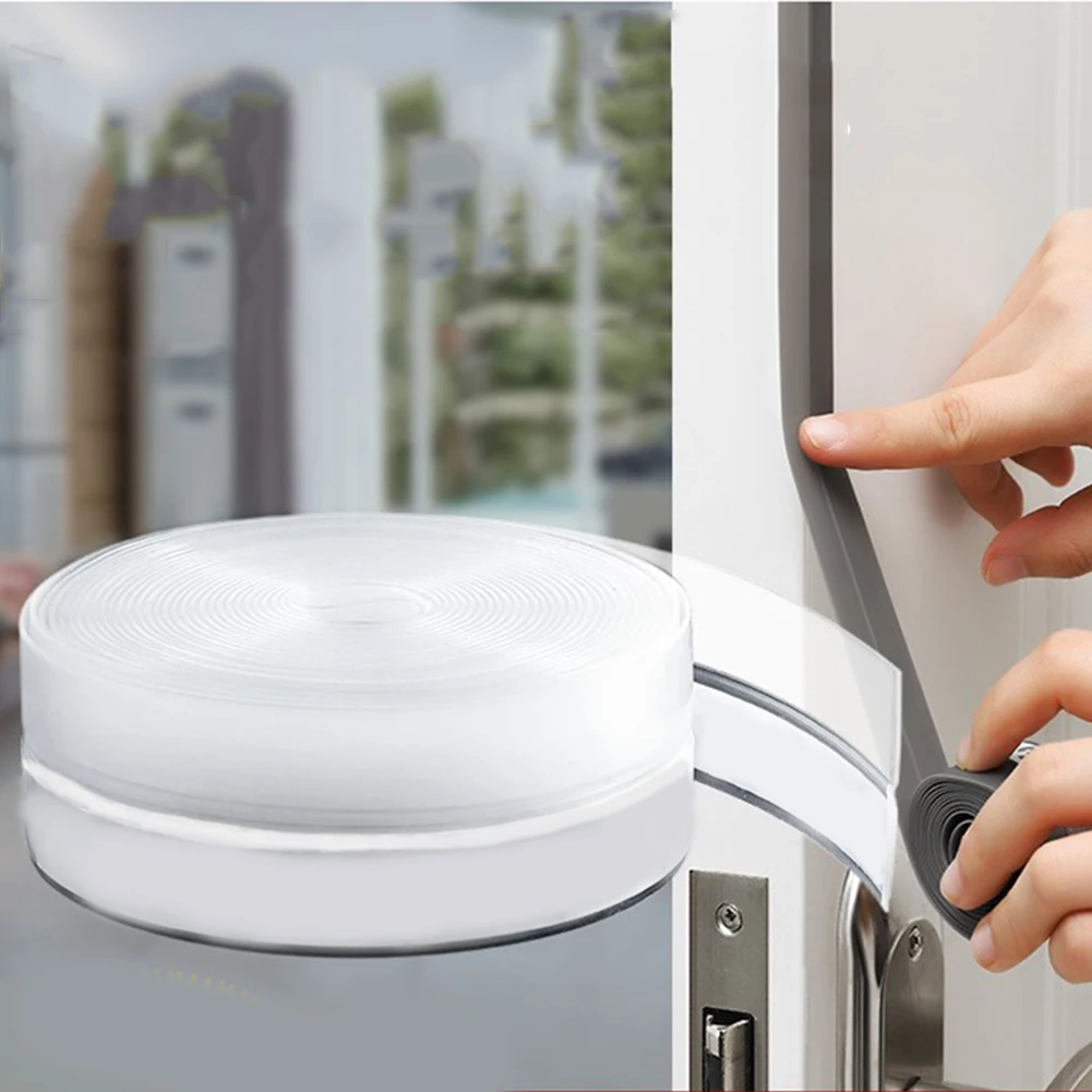 

5 Meter Silicone strip Self Adhesive Door Seal Strip Bottom Door Seal windproof Soundproof windshield Doors & Windows Stripping