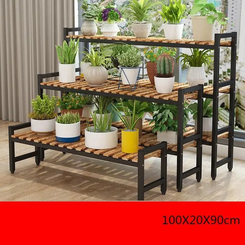 Number 2 Estante Para Rak Bunga дерево Etagere Pour Plante Soporte Plantas интерьер растения на балконе стойки открытый полка цветок стенд - Цвет: Number 2
