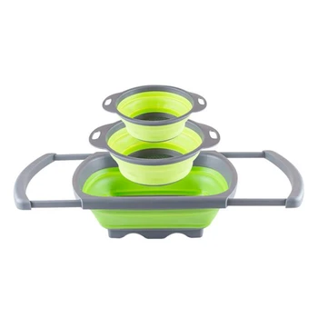 

Collapsible Colander - over the Kitchen Sink Strainer - Silicone Kitchen Strainer Vegetable