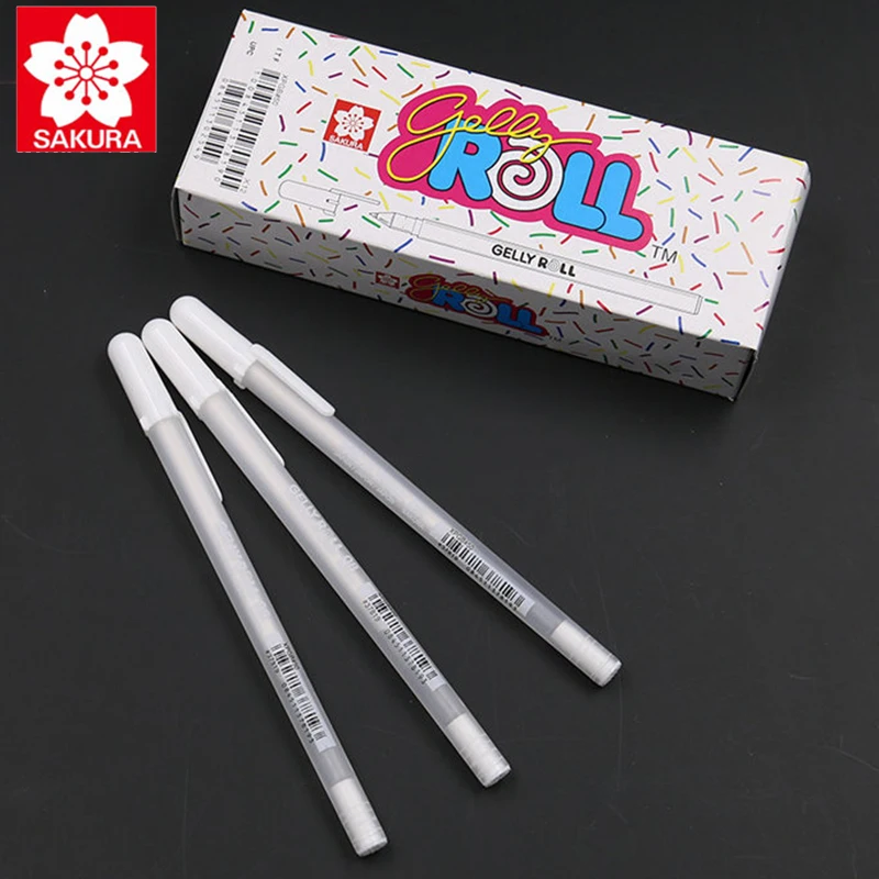 

Sakura 12 Pieces XPGB#50 Gel Pens WHITE Gold Gelly Roll Water Based 0.7 mm Gel Pen Writing Supplies Office School Supplies 2018