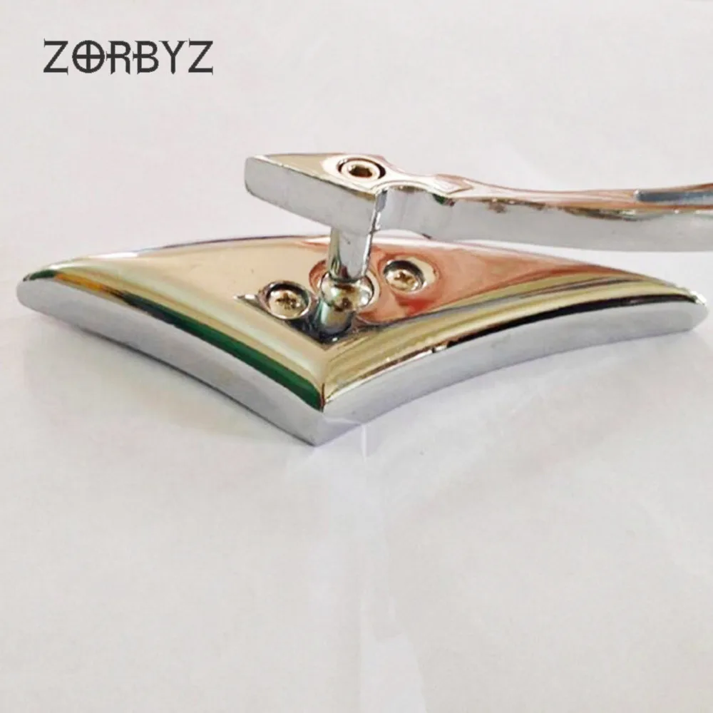 ZORBYZ мотоцикл 1 пара Хром треугольное зеркало заднего вида боковые зеркала подходят для Honda Yamaha Suzuki Kawasaki на заказ