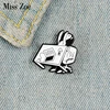 Tired of Working Enamel Pin Custom Black white Brooches Shirt Lapel Bag Crashing Girl Badge Cartoon Jewelry Gift for Friends ► Photo 1/6