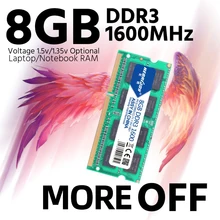 Heoriady DDR3 8GB 1600 Ram para portátil de 1600MHz Sodimm Macbook ddr3l Compatible ddr3 portátil 4gb 1333MHz Sdram a 1066 Mhz