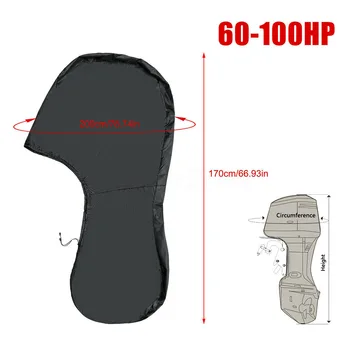 

Waterproof Accessories Anti Scratch Engine Protector Black Oxford Cloth Outboard Boat Dustproof Durable Outdoor Full Motor Cover