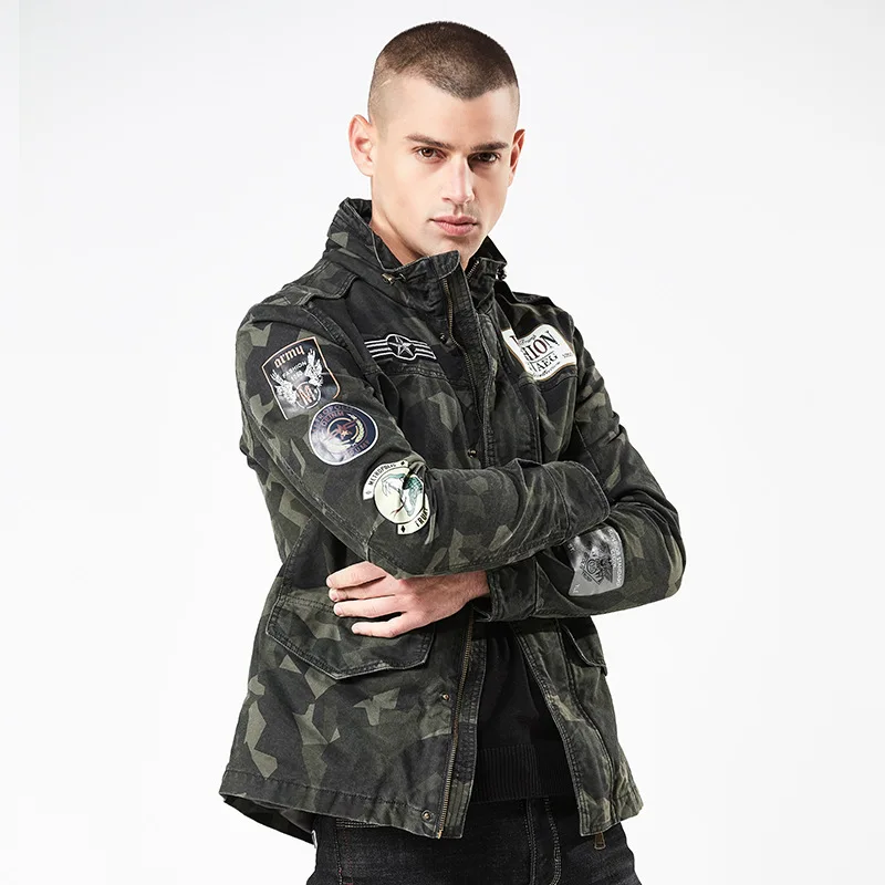 

Tactical Air Force Military Bomber Jacket Men Autumn Cotton Flight Pilot Army Jacket Motorcycle Tide Coat Jackets