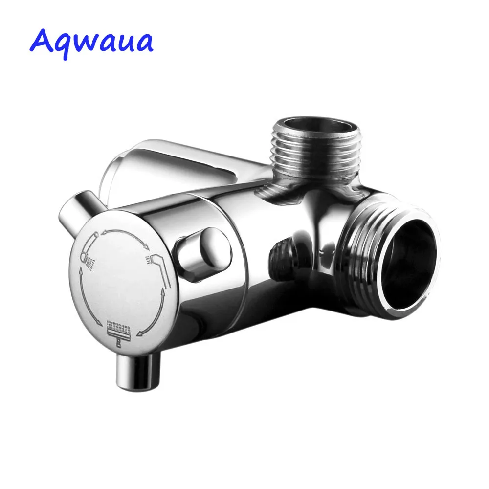 Aqwaua Shower Accessories Shower Diverter 3 Way Arm Diverter 3 Function Mixer Brass Body Chrome for Bathroom