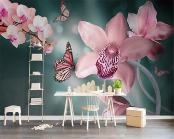 

Custom Any Size 3d Wallpapers Modern Beautiful Phalaenopsis Orchid Living Room Bedroom TV Background Wall Wallpaper