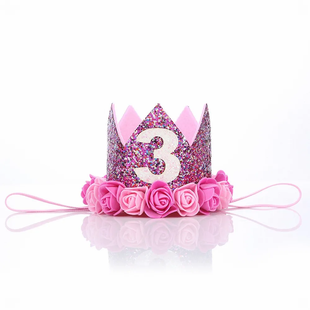 Детская повязка на голову, корона, повязка на голову с днем рождения, половина 1/2 лет, шляпа принцессы, корона, головной убор, украшение, подарок на день рождения