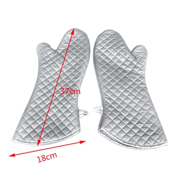 

1Pair 23 inch BBQ Gloves Heat Resistant Supper Long Cotton Oven Mitts Kitchen Microwave Oven Tool