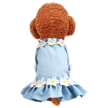 

Dog Thin Section Frangipani Small Cardigan Teddy Pomeranian Bear Clothes Pet Spring Summer Comfortable Breathable Flower Clothes