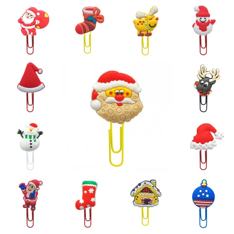 1 шт., милые рождественские закладки для книг, скрепки, снеговик, держатель для страниц, для школы, для учителя, канцелярские принадлежности, для офиса, Детский Рождественский подарок