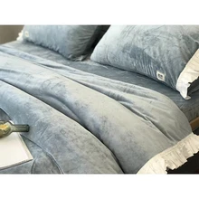 YAZAN Комплект постельного белья высокого качества с мягким ворсом чистый цвет узор простота простыня пододеяльник наволочка 4 шт