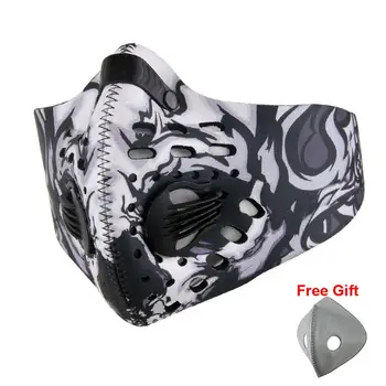 

Sports Mouth Mask PM2.5 Activated Carbon Filter Cycling Face Mask Dust-proof Anti-Pollution MTB Bike Mask Half Face Shield