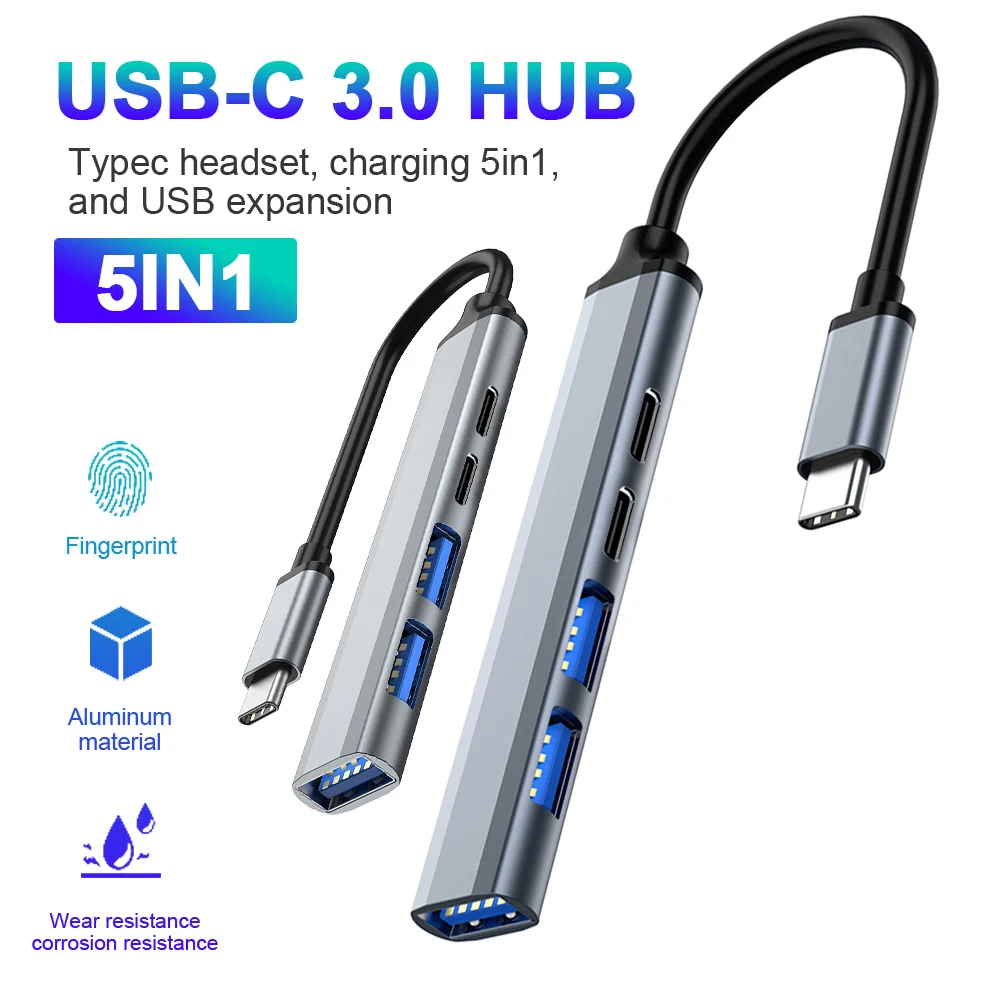 USB C HUB 3.0 Type C 3.1 3/4 Port Multi Splitter Adapter OTG USB for Macbook Pro 13 15 Air Mi Pro HUAWEI PC Accessories