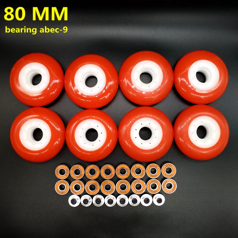 Rueda de patinaje amarilla 85 A 8 unids/lote, rodamiento abec-7 abec-9, Envío Gratis