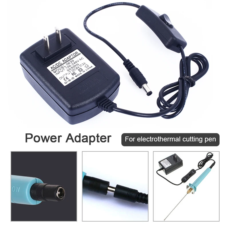 

ABS Engraver Pen Adaptor Cutter Pen Adaptor Black 100-240v Cutting Machine Styrofoam Hand Tool DIY Kit Power Supply