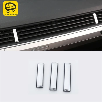 

CARMANGO for Audi Q7 4M 2016 2017 2018 Car Styling Central A/C Air Outlet Vent Cover Trim Frame Sticker Interior Accessories