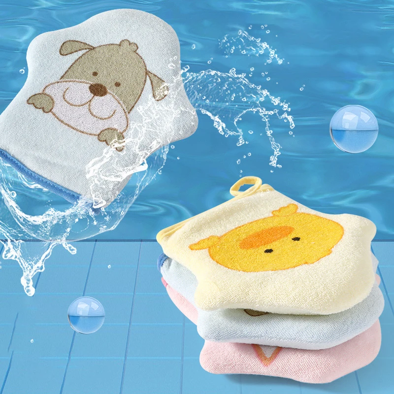 Newborn Baby Kids Cute Cotton Shower Bath Sponge Rub Cartoon Body Wash