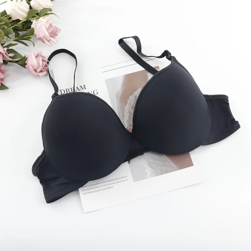 Beauwear, женские гладкие бюстгальтеры пуш-ап, чашечки A, B, C, сексуальный женский бюстгальтер на косточках, нижнее белье, майка, бюстгальтер, нижнее белье, сексуальное белье, BH Top - Цвет: Black