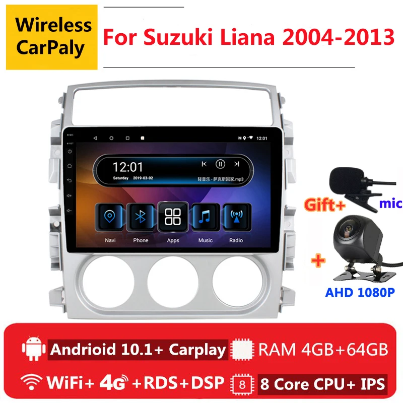 Автомагнитола 2 din 8 ядер android 10 для Suzuki Liana 2004 05 06 2007 08 2010 2013 GPS DVD мультимедийный